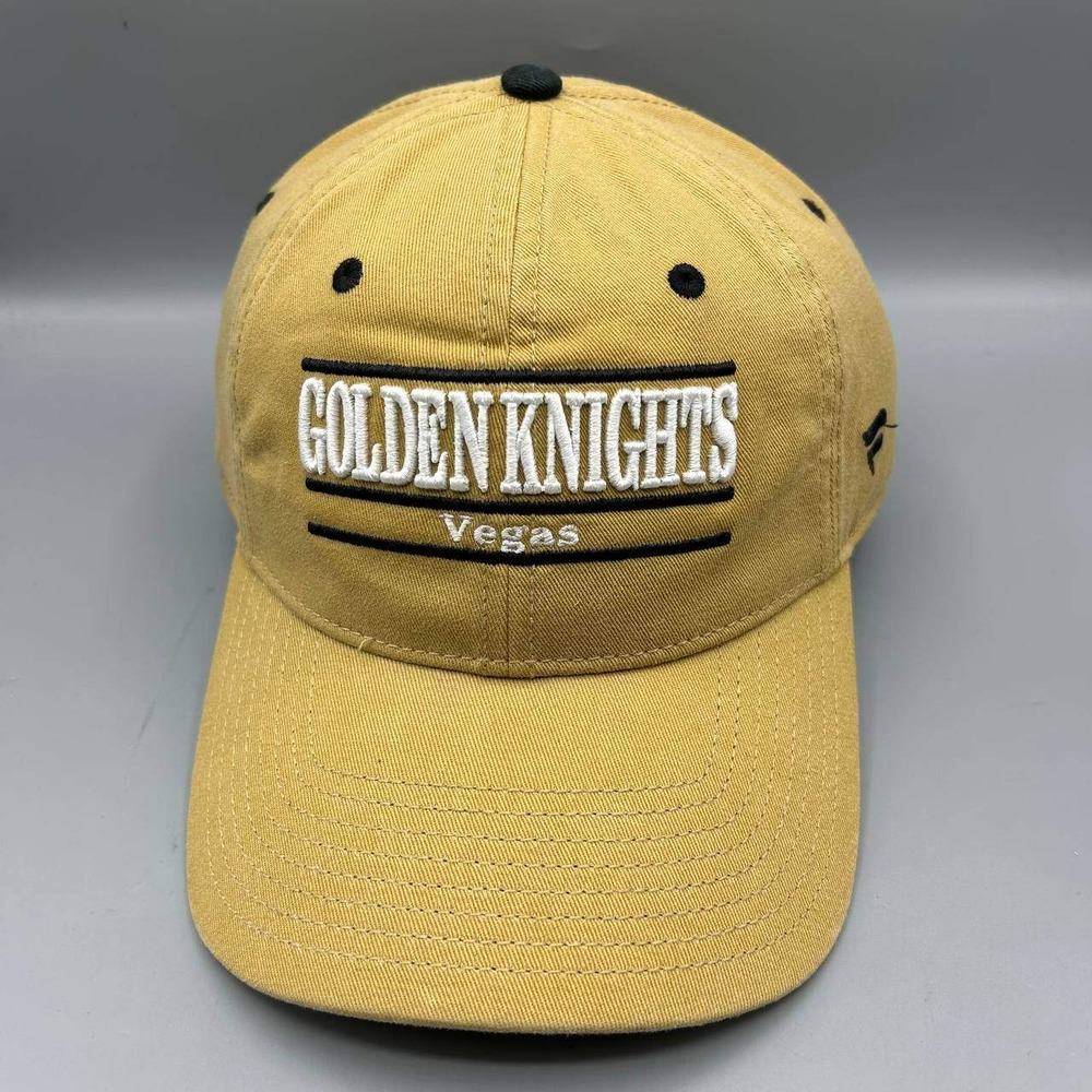 Vegas Golden Knights Hat Men Beige Embroidered Fanatics Strap Back Cap New
